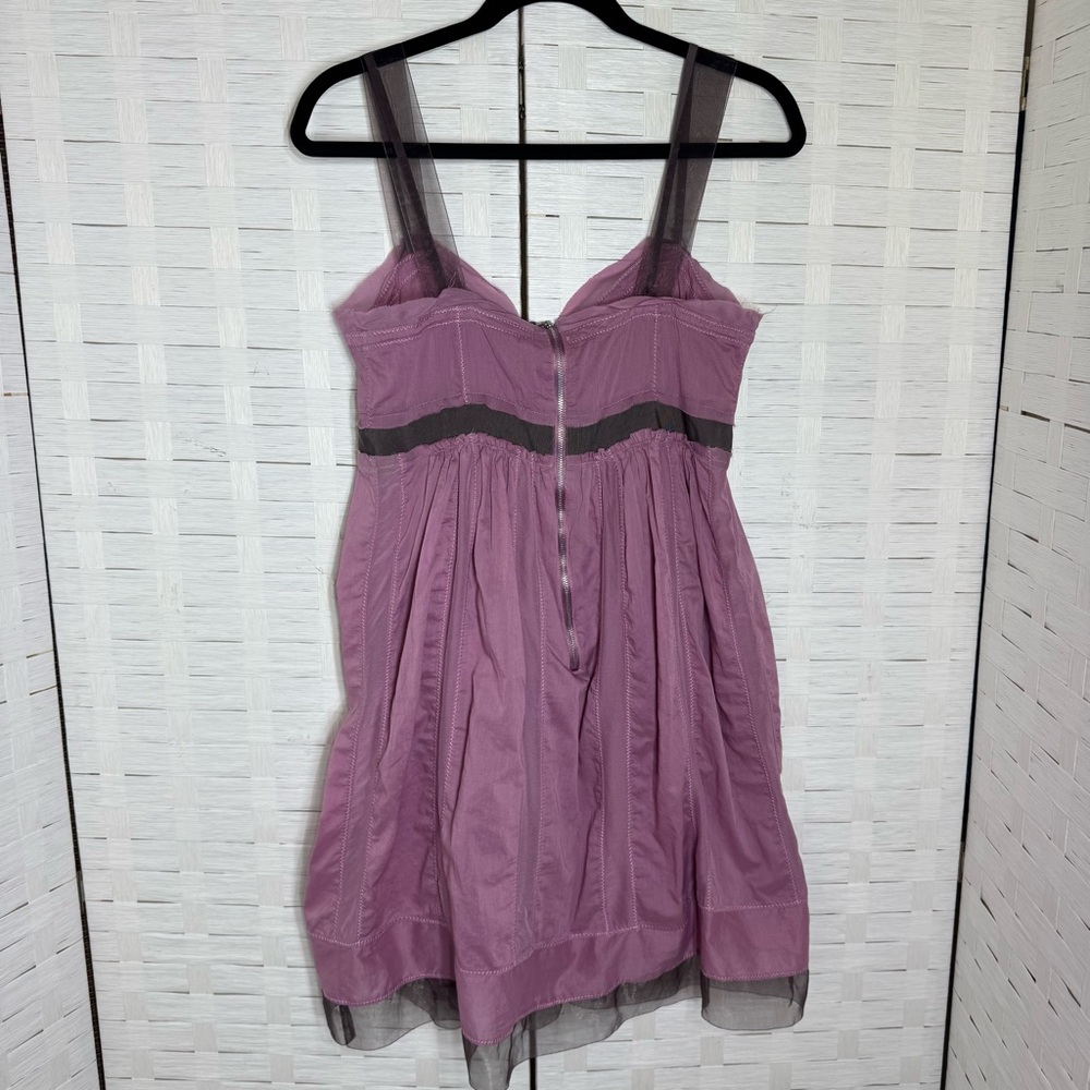 Ann Taylor Loft Lavender Ballerina Type Dress w/Ribbon Waist Sheer Straps Size 8 - Picture 5 of 12